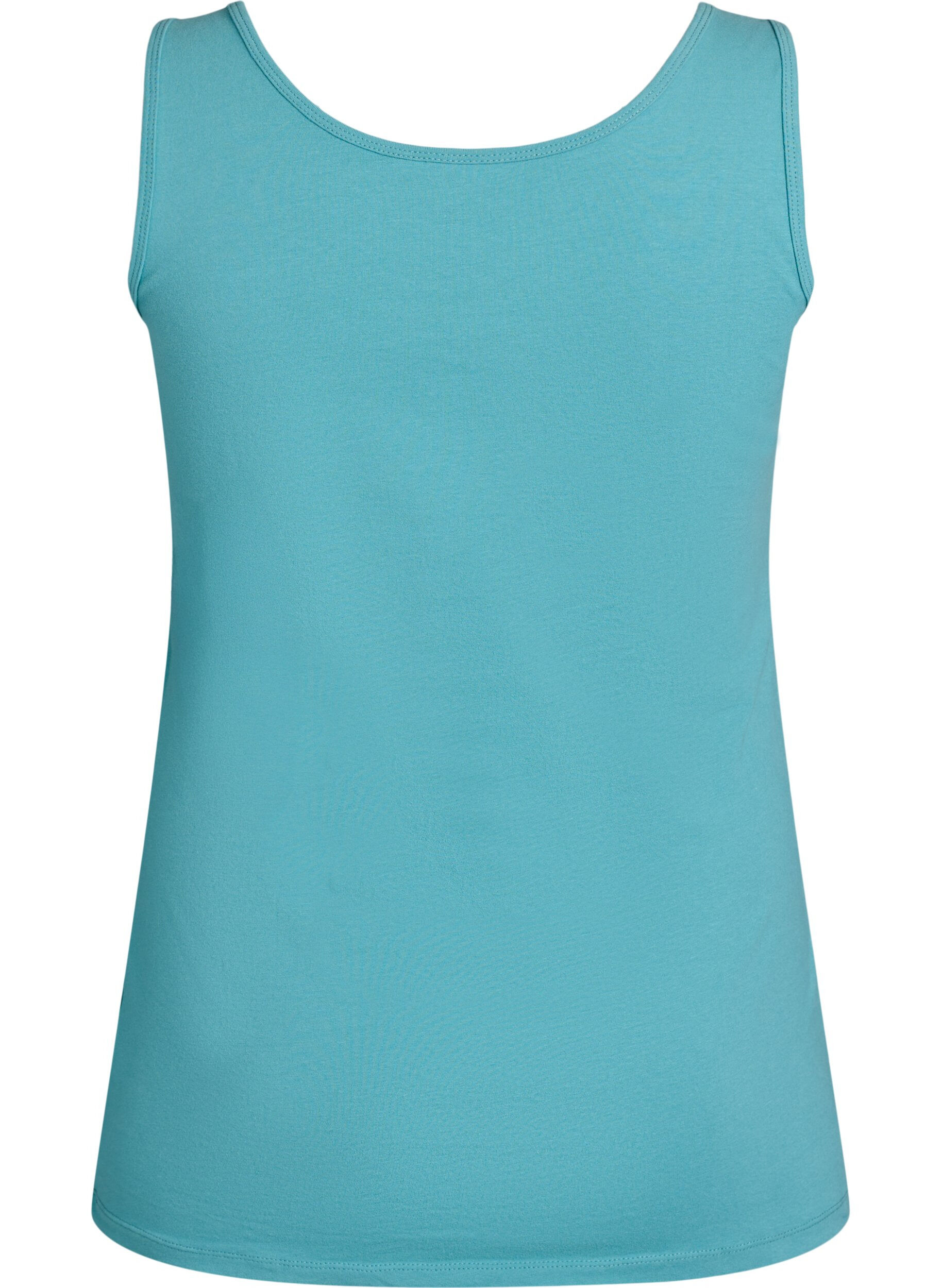 Zizzi Haut uni Basic en coton, Bleu, Packshot image number 1