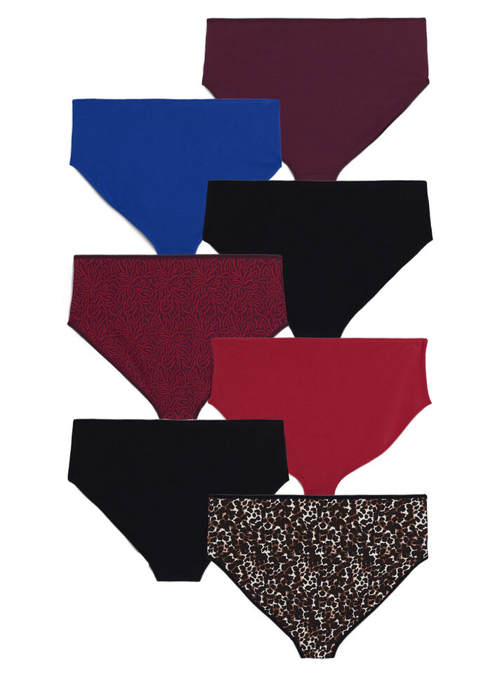 7-pack de culottes avec une taille standard, Bordeaux, Packshot image number 1