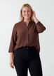 Tunique avec manches 3/4, Marron, Model image number 0
