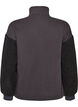 Sweatshirt avec manches en mati&egrave;re teddy et col montant, Gris anthracite, Packshot image number 1