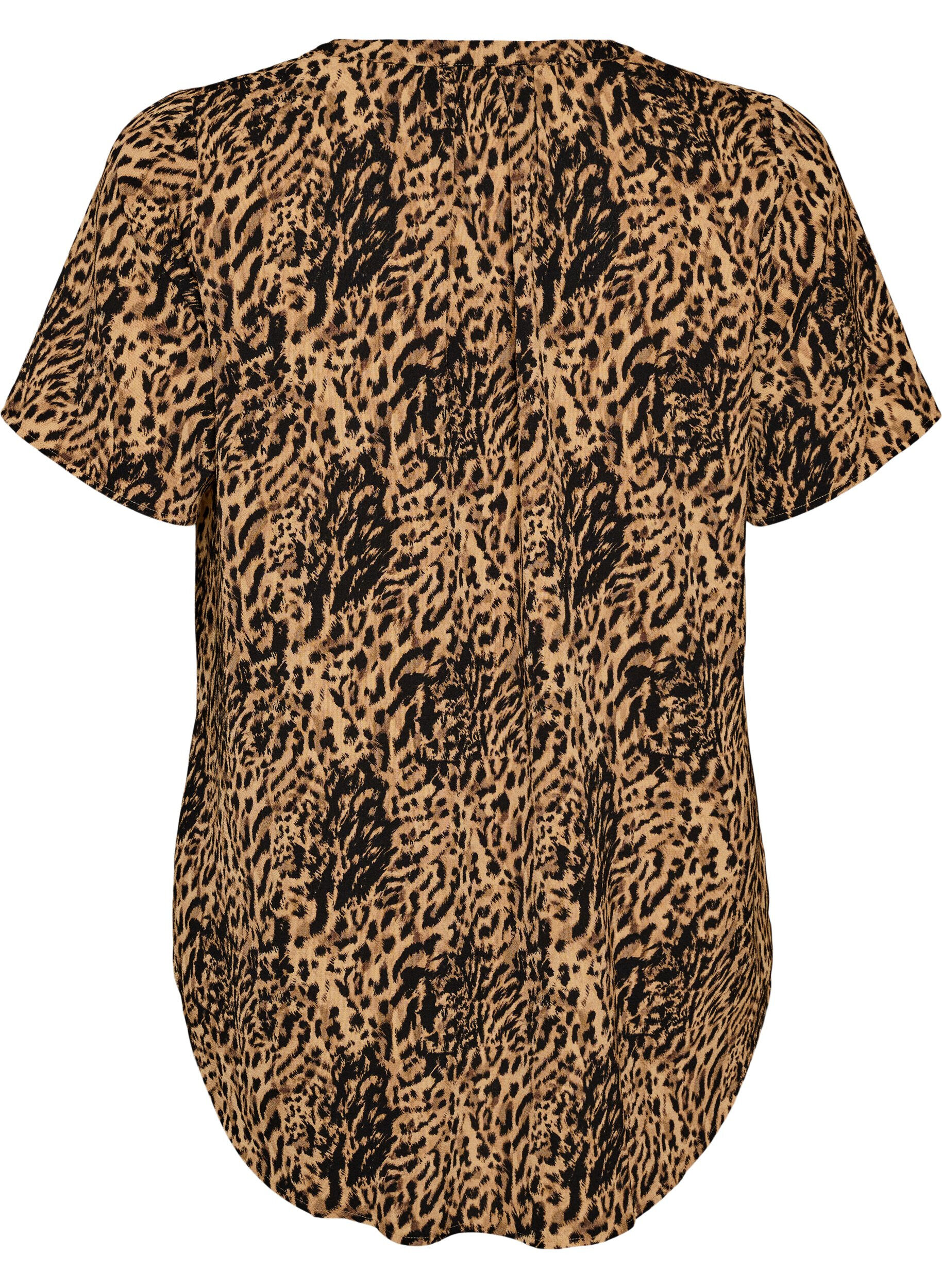 ZizziBlouse &agrave; manches courtes et encolure en V, Marron, Packshot image number 1