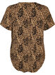Blouse &agrave; manches courtes et encolure en V, Marron, Packshot image number 1