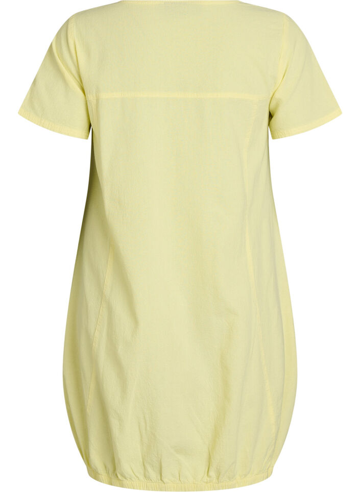 Robe en coton &agrave; manches courtes, Jaune clair, Packshot image number 1