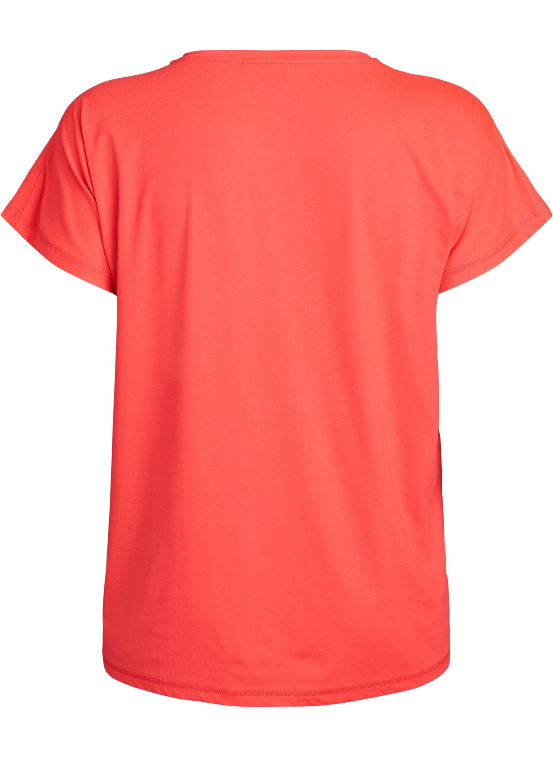 Zizzi T-shirt de sport couleur unie, Corail, Packshot image number 1