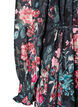 Robe midi fleurie &agrave; la texture tiss&eacute;e avec ceinture &agrave; nouer, Noir, Packshot image number 3