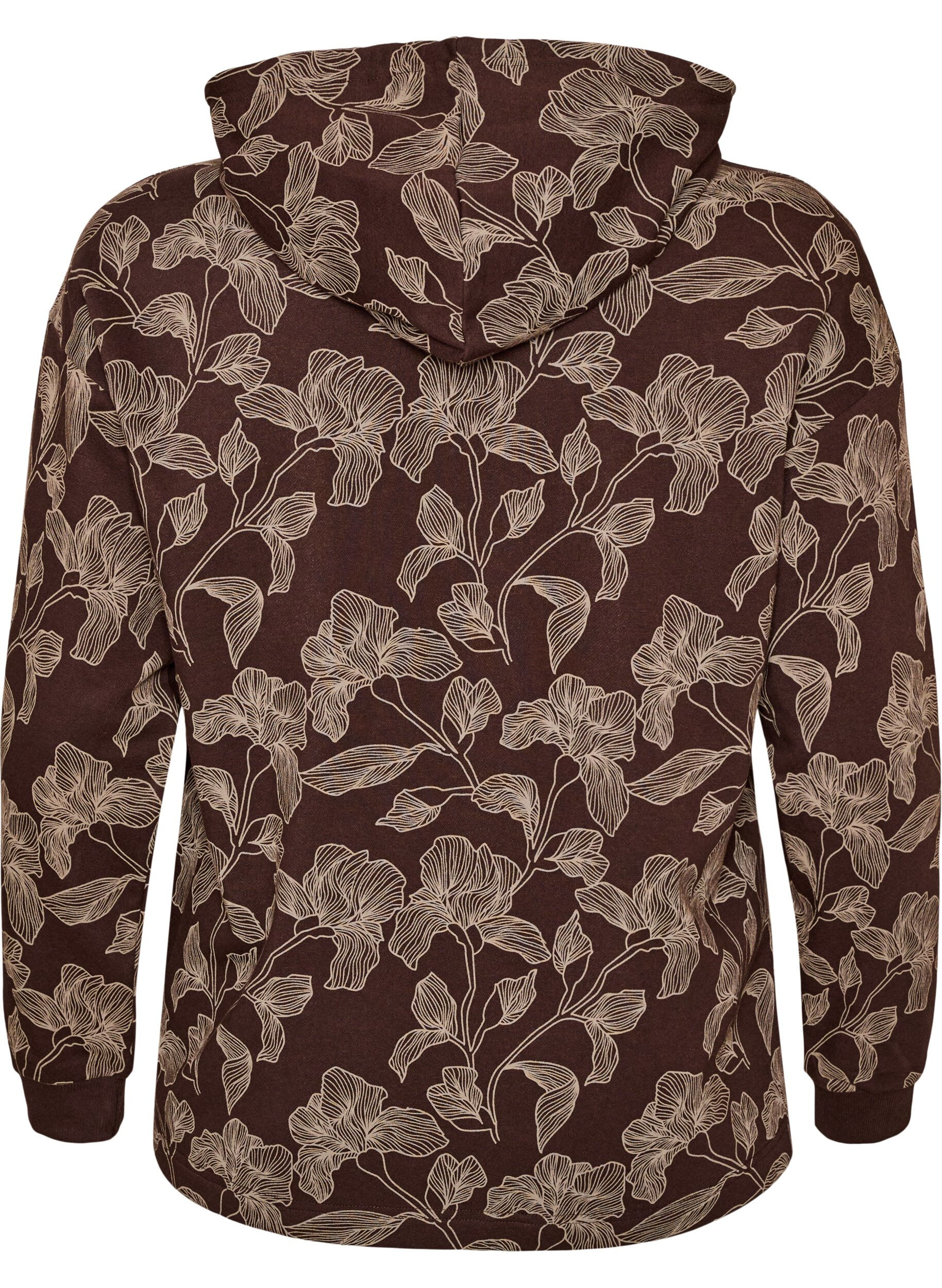 ZizziSweat &agrave; capuche avec imprim&eacute; int&eacute;gral, Marron, Packshot image number 1