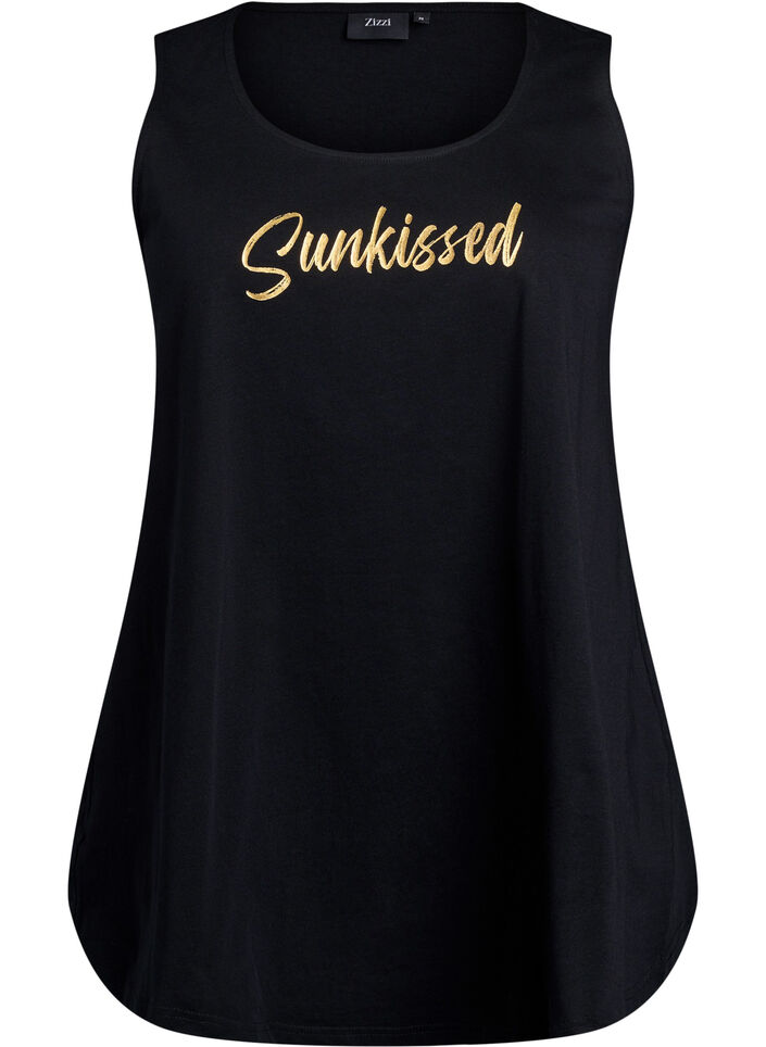 Top en coton avec forme en A, Noir, Packshot image number 0