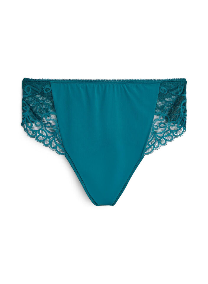String en microfibre avec dentelle et taille standard, Vert, Packshot image number 0