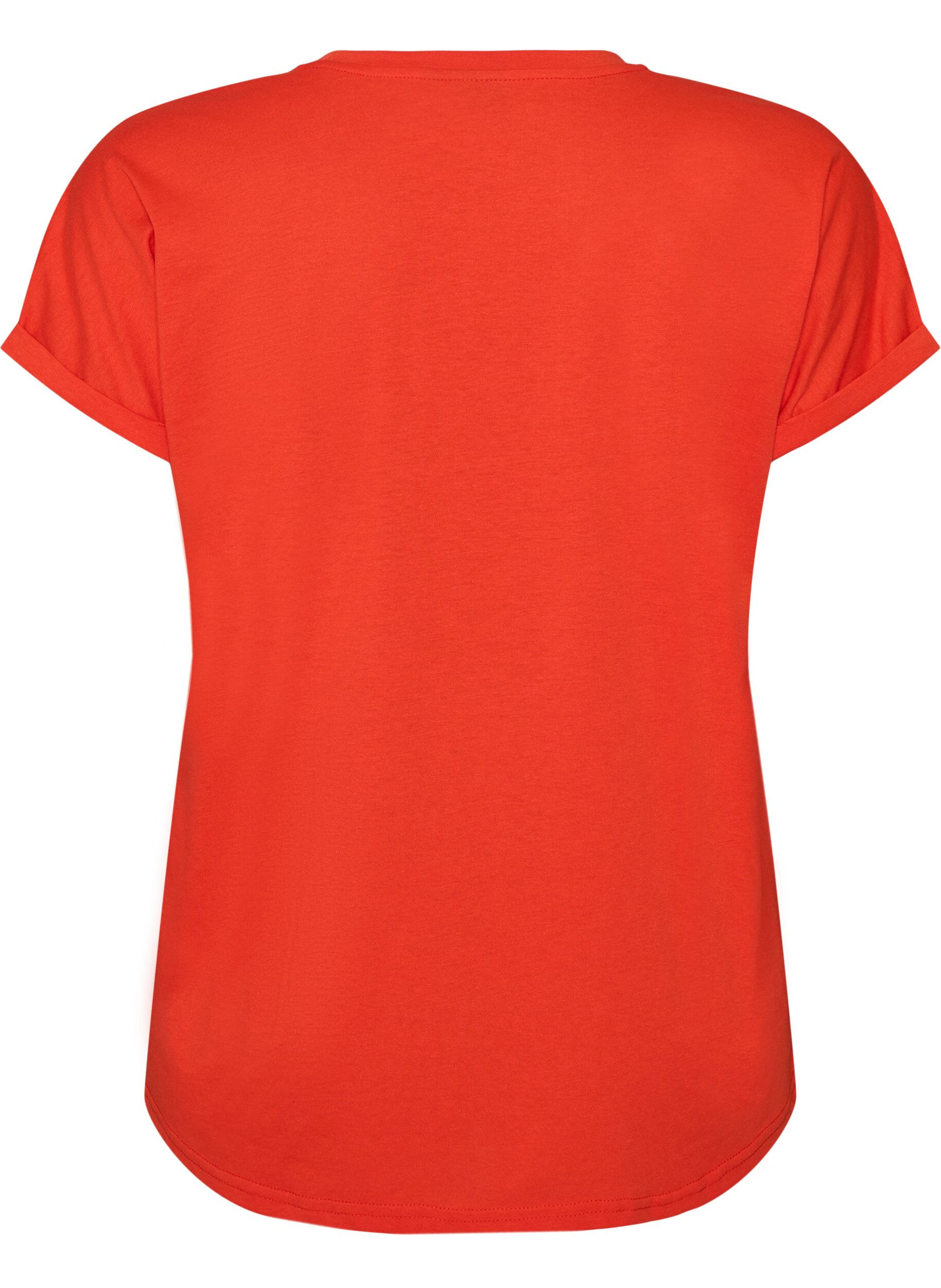 ZizziT-shirt &agrave; manches courtes en coton m&eacute;lang&eacute;, Orange fonc&eacute;, Packshot image number 1
