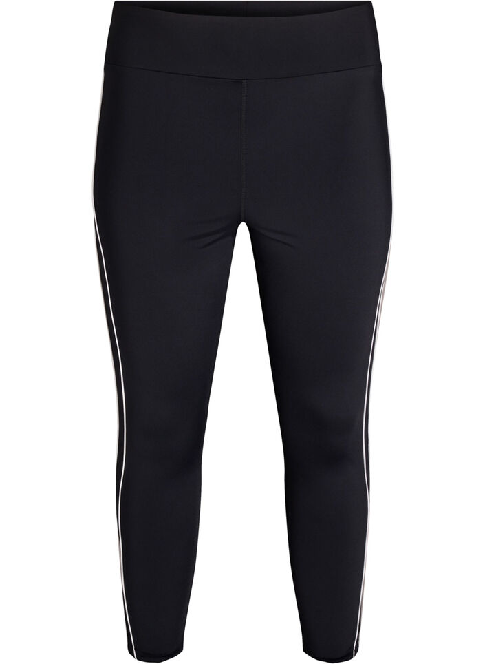 Legging de training 7/8 avec passepoil contrastant, Noir, Packshot image number 0
