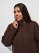 Manteau court &agrave; la coupe &eacute;vas&eacute;e, Marron, Model image number 3