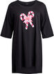 Chemise de nuit en coton bio &agrave; motif de No&euml;l, Noir, Packshot image number 0