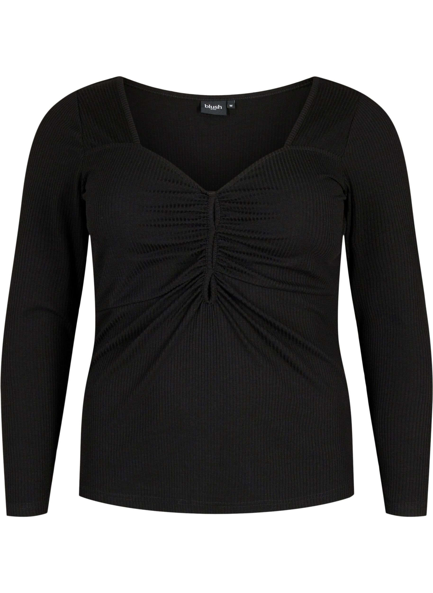 Zizzi Blouse c&ocirc;tel&eacute;e &agrave; trous, Black, Packshot image number 0