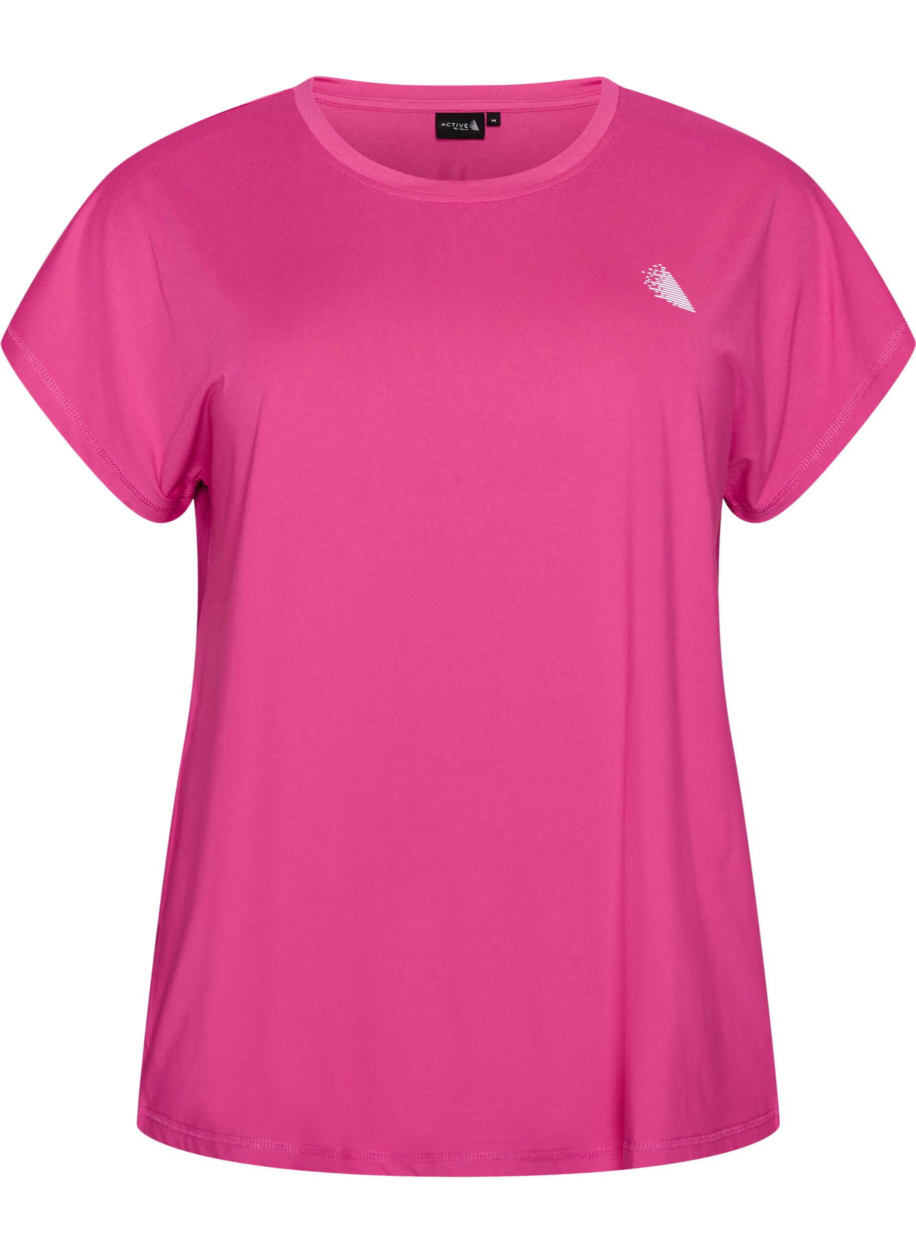 ZizziT-shirt de sport couleur unie, Rose, Packshot image number 0