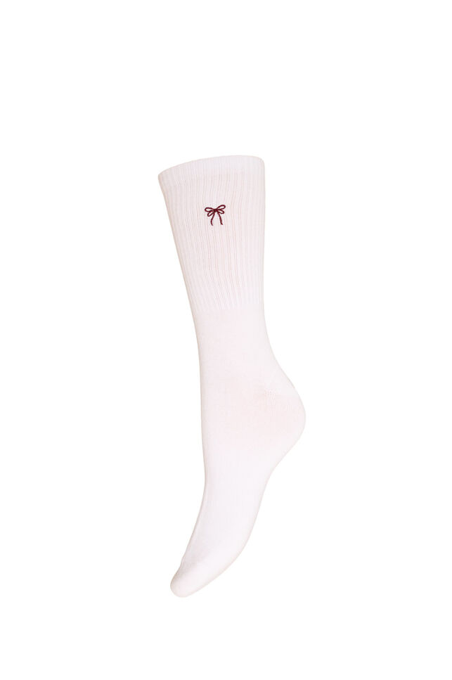 Chaussettes en coton avec motif, Blanc, Packshot image number 0