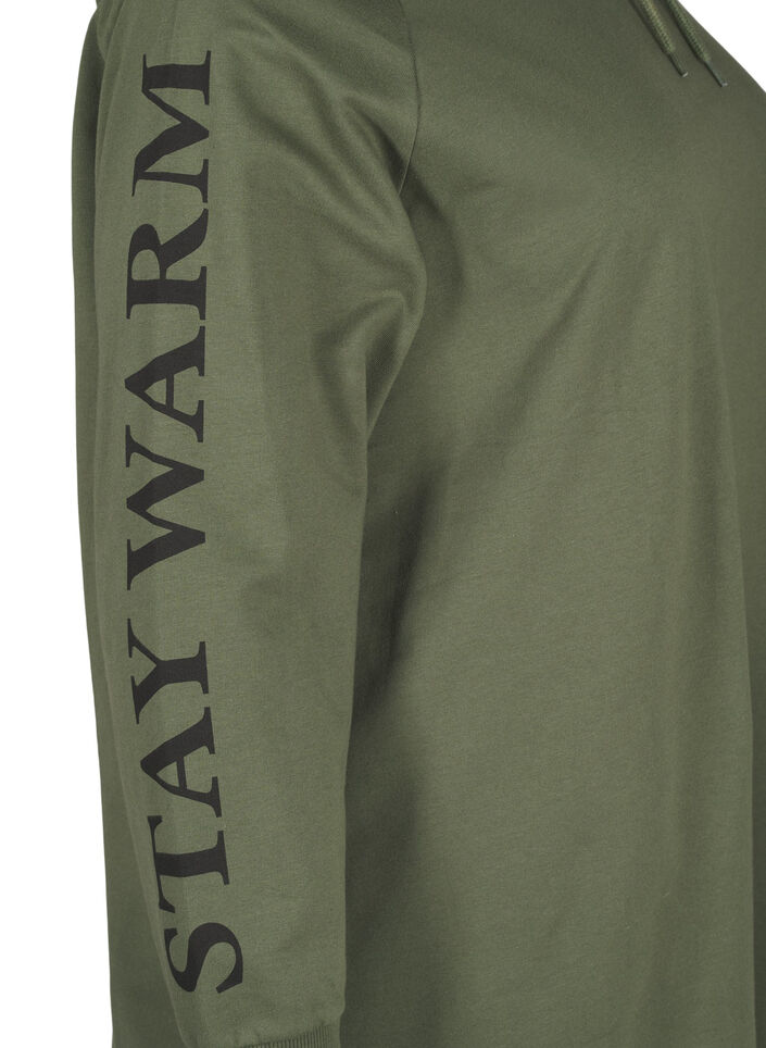 Sweat oversize à imprimé sur les manches, Thyme w. Black, Packshot image number 3