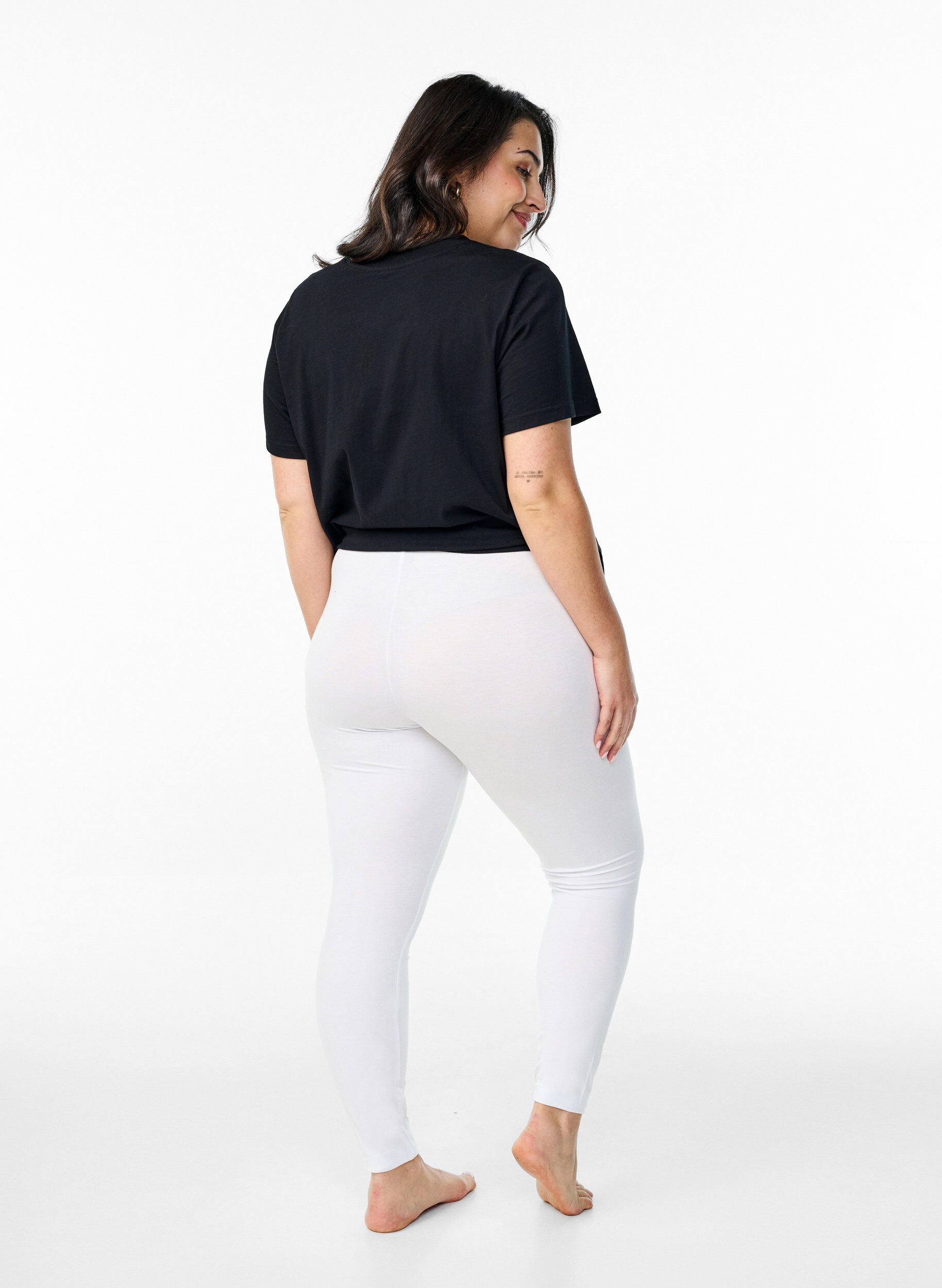 ZizziLeggings basiques en viscose, Blanc, Model image number 2