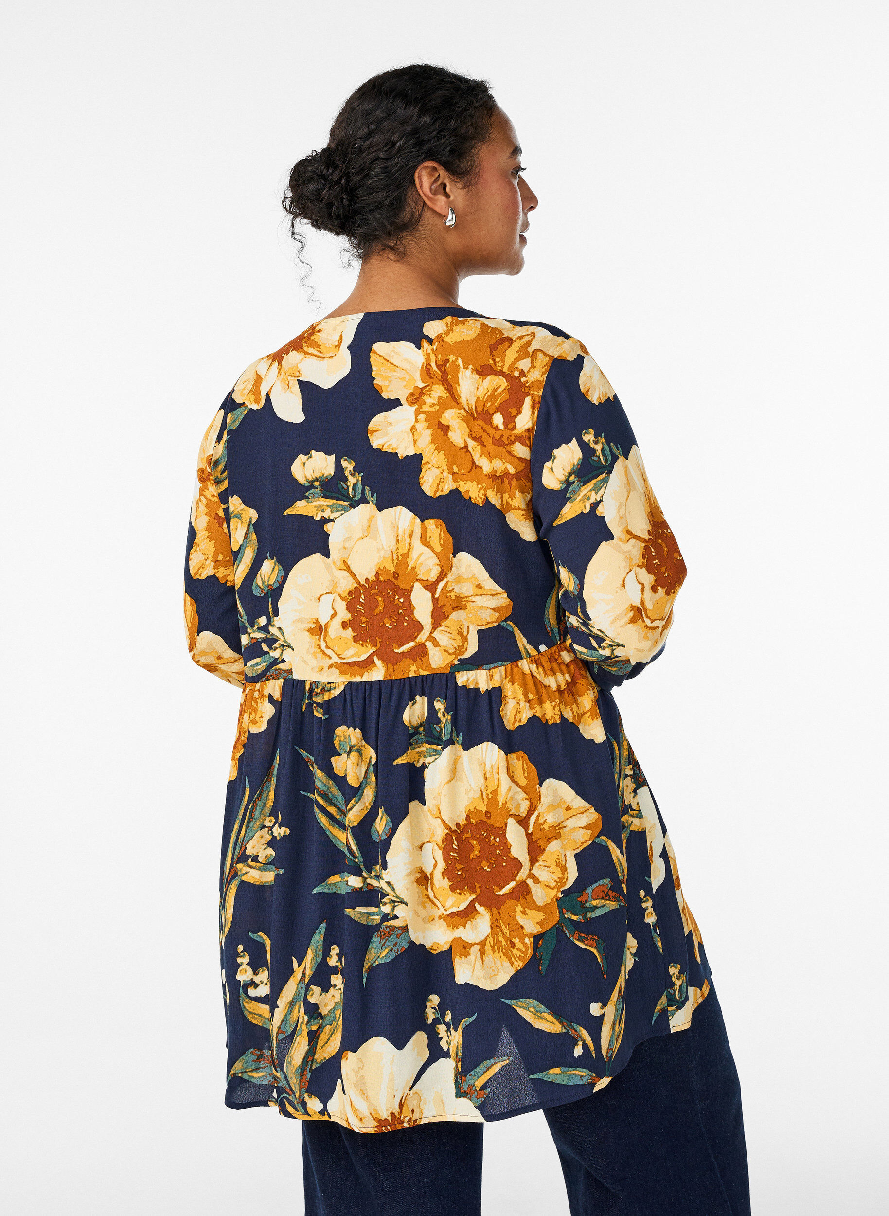 Zizzi Tunique &agrave; manches longues avec couture, Bleu, Model image number 2