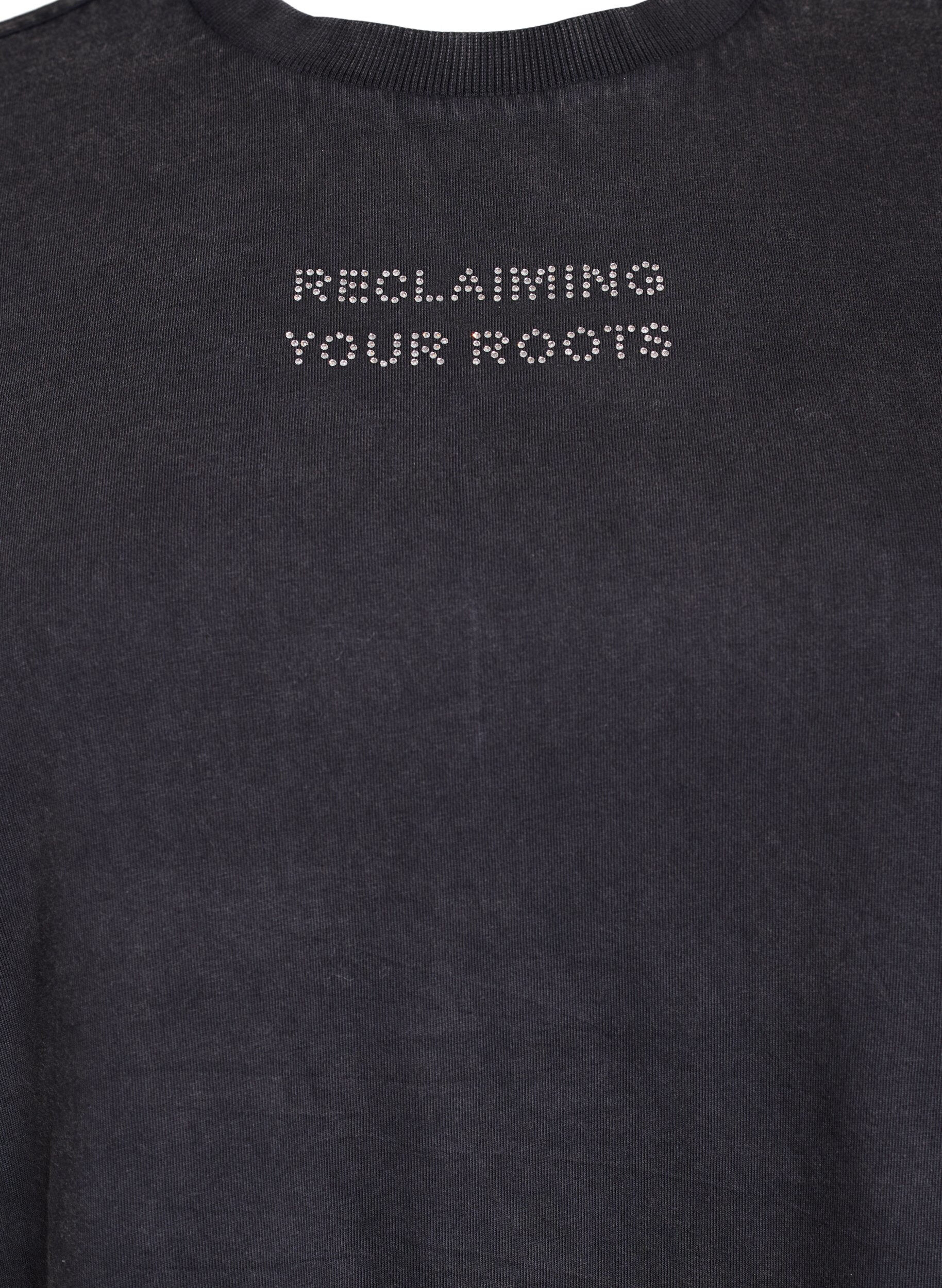 Zizzi T-shirt en coton bio avec clous, Gris anthracite, Packshot image number 2