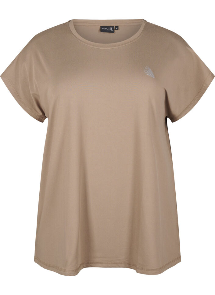 T-shirt de sport uni, Beige, Packshot image number 0