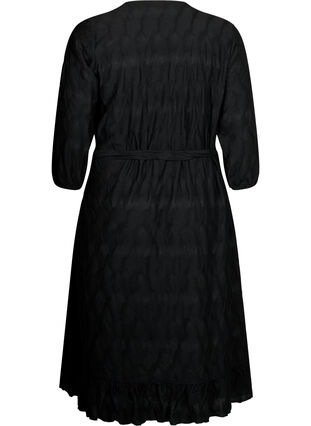 FLASH - Robe enveloppante à manches 3/4, Black, Packshot image number 1