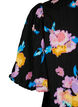 Robe à manches courtes bouffantes et à imprimé floral, Black w. flower AOP, Packshot image number 3