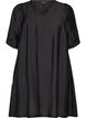 Robe courte coupe &eacute;vas&eacute;e avec col en V, Noir, Packshot image number 0