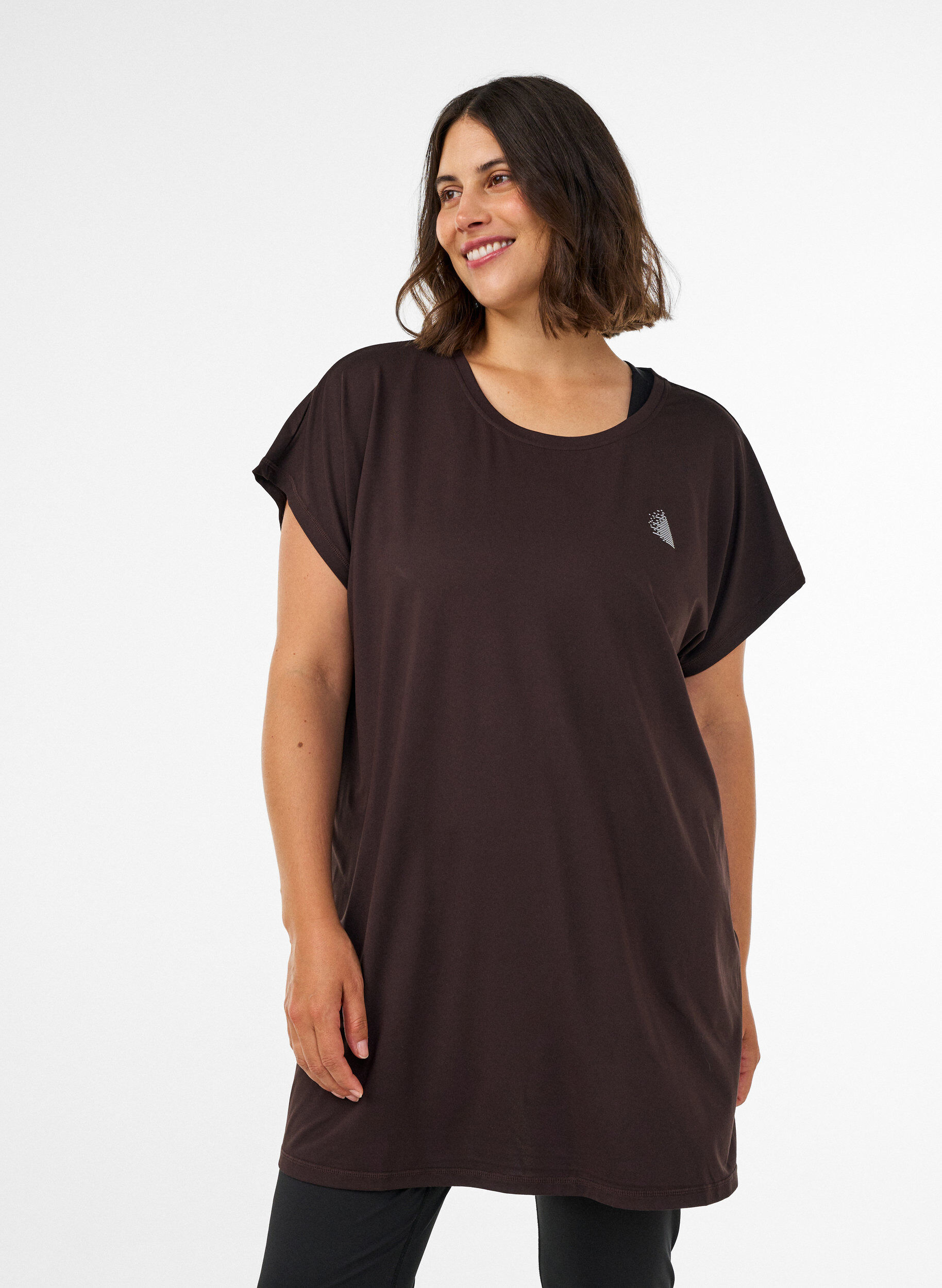 T-shirt d'entra&icirc;nement long, Marron, Model