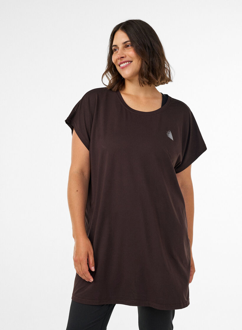 T-shirt d'entra&icirc;nement long, Marron, Model image number 0