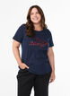T-shirt de No&euml;l en coton bio, Bleu, Model image number 0