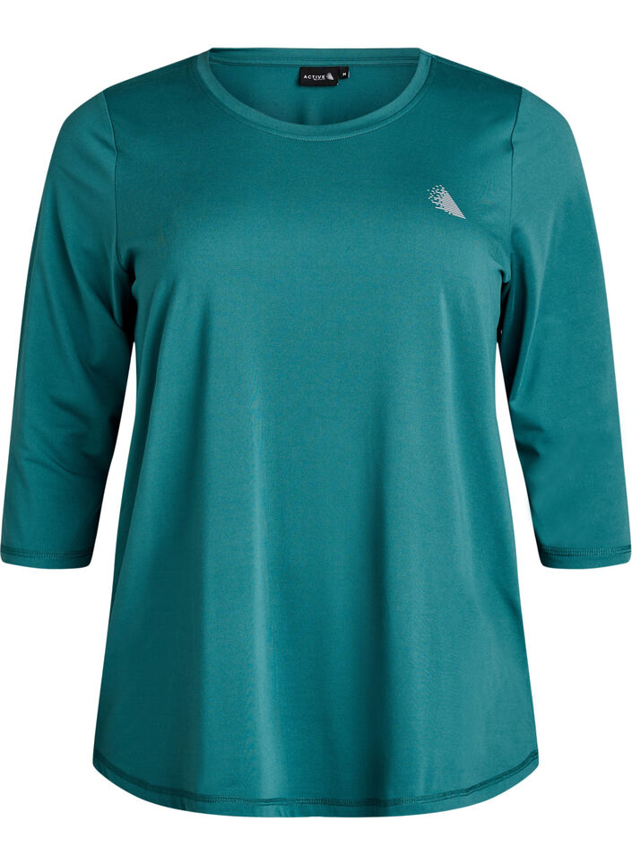 Haut de sport &agrave; manches 3/4, Vert, Packshot image number 0