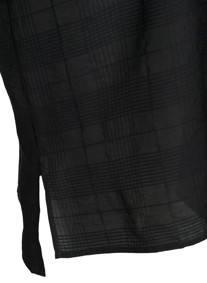 Chemise longue en viscose avec structure, Black, Packshot image number 3