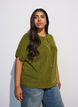 Cardigan en maille avec manches courtes, Vert clair, Model image number 0
