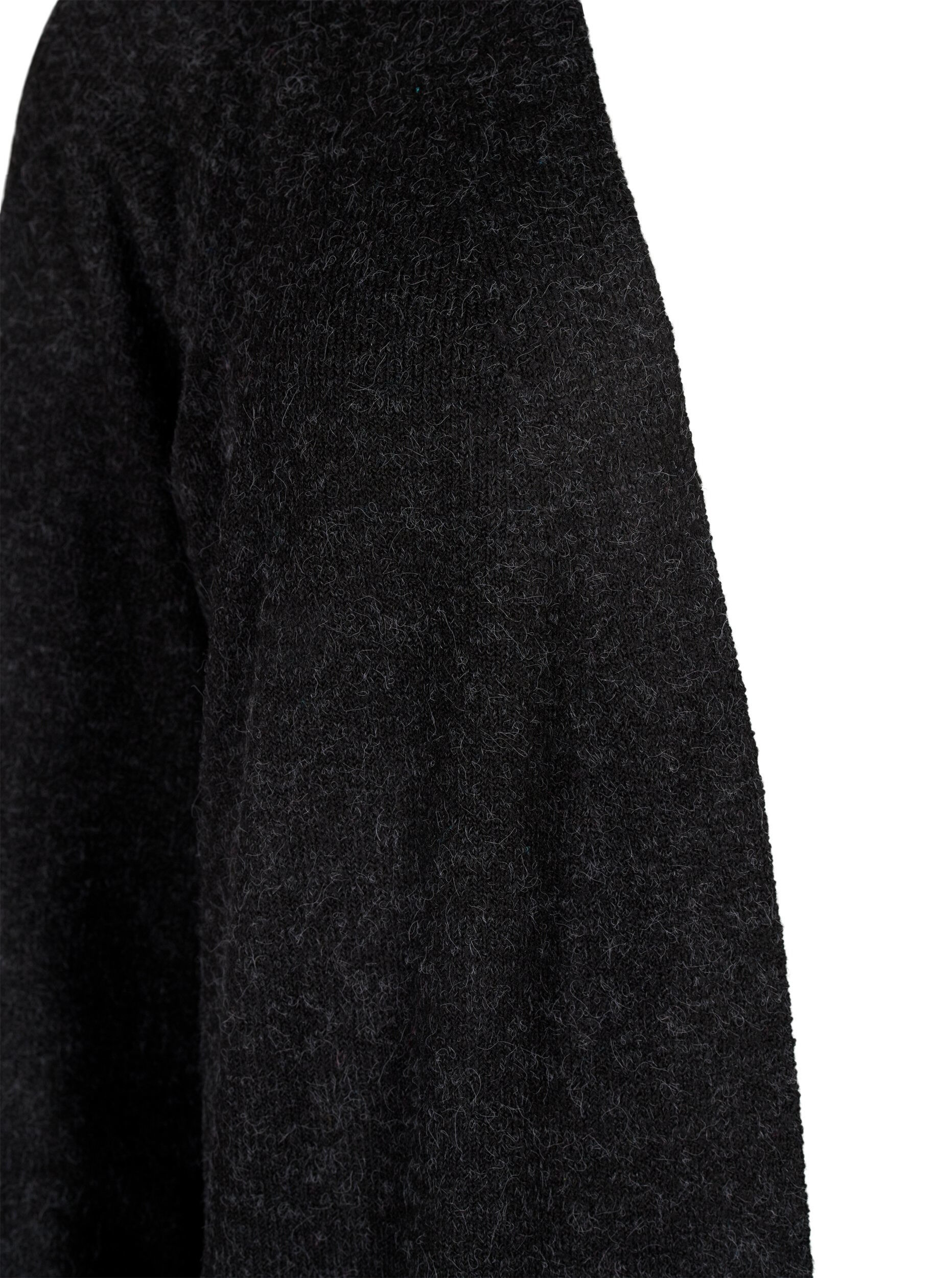 Zizzi Cardigan long ouvert &agrave; l'avant, Dark Grey Melange, Packshot image number 2