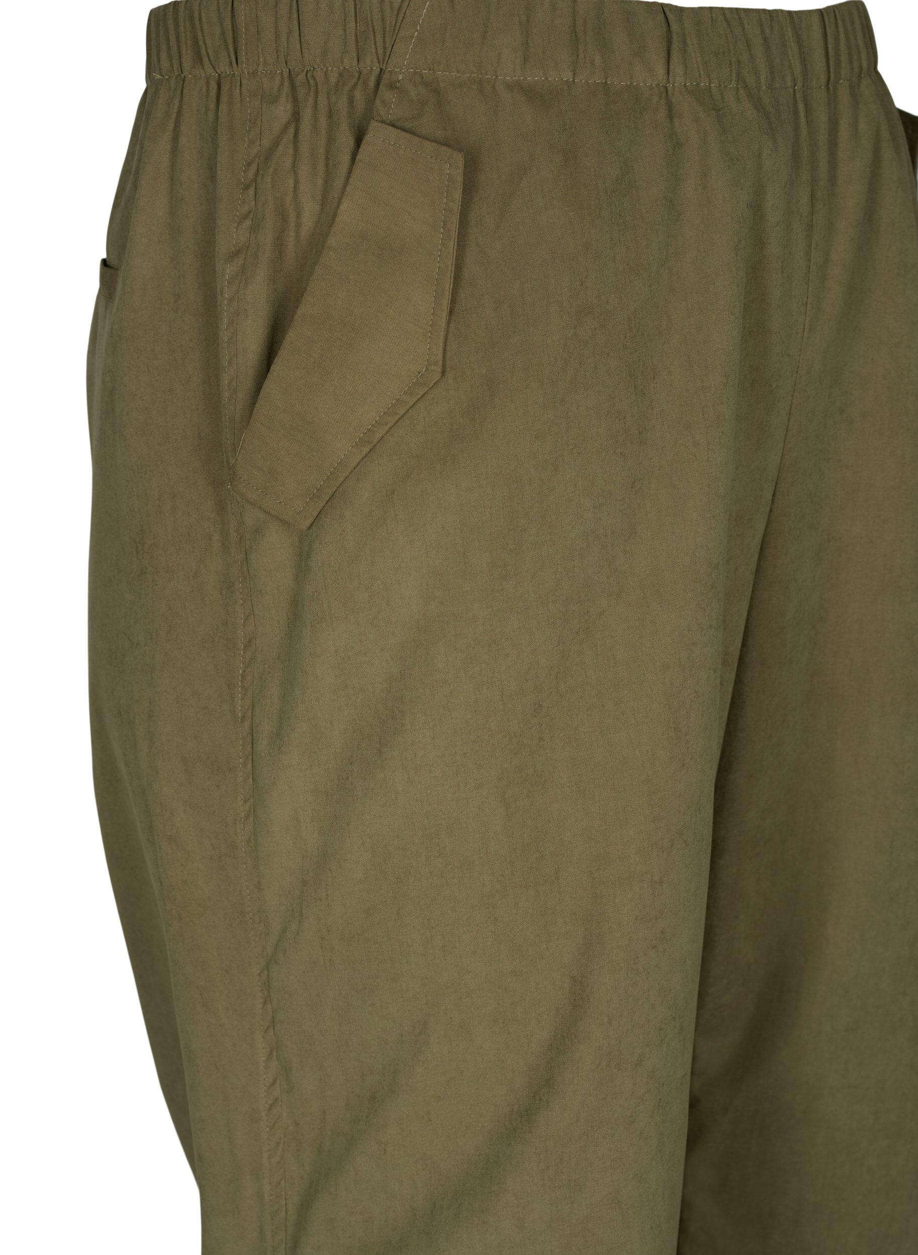 Zizzi Pantalon ample avec &eacute;lastique, Martini Olive, Packshot image number 2