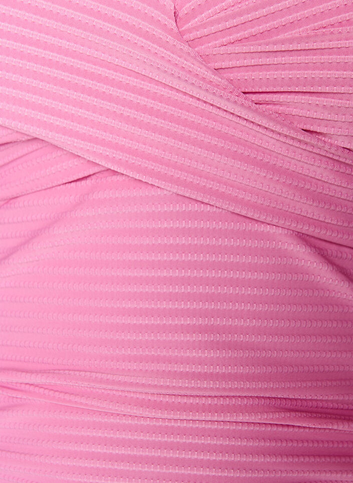 Maillot de bain textur&eacute; avec d&eacute;tails crois&eacute;s, Rose, Packshot image number 2