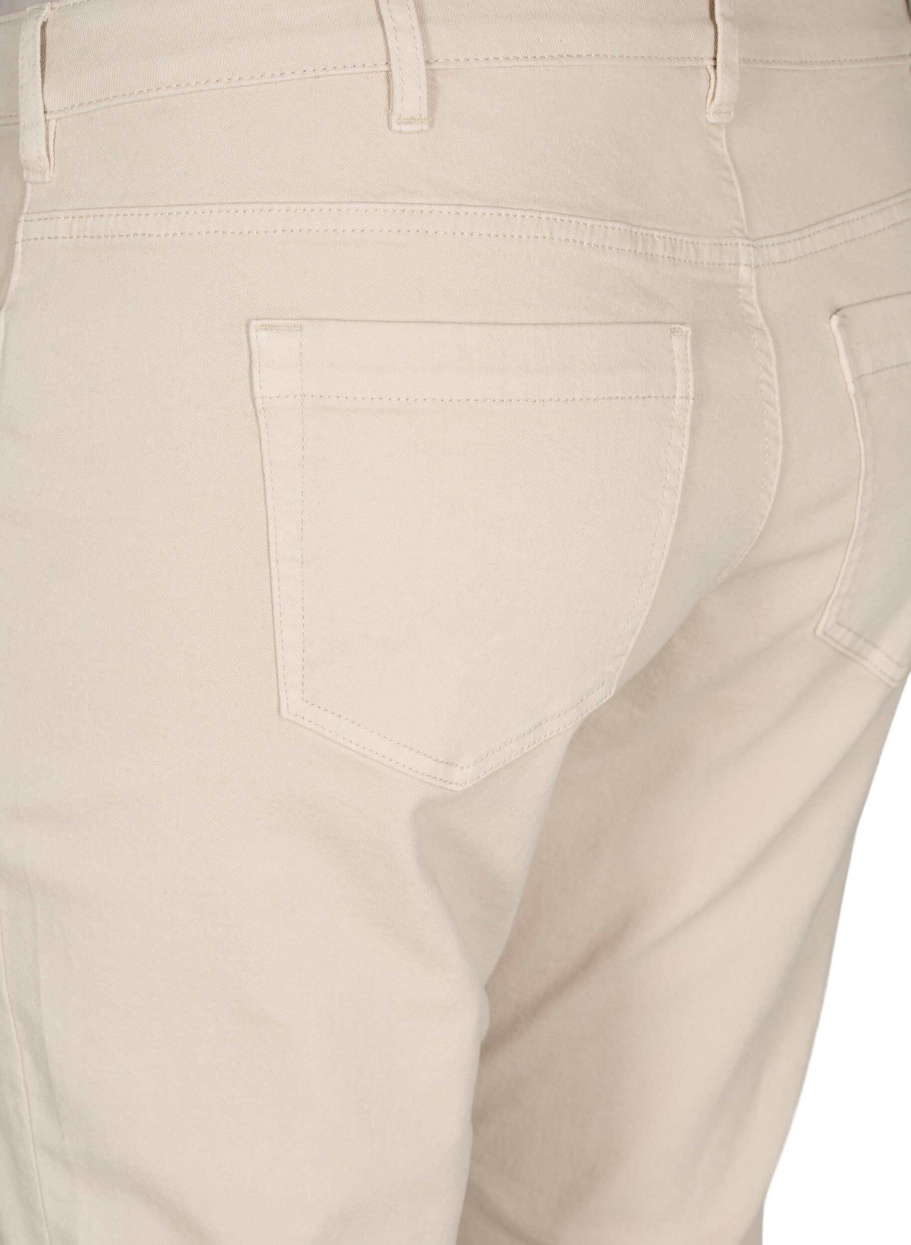 Zizzi Emily jeans coupe slim de taille classique, Beige, Packshot image number 3