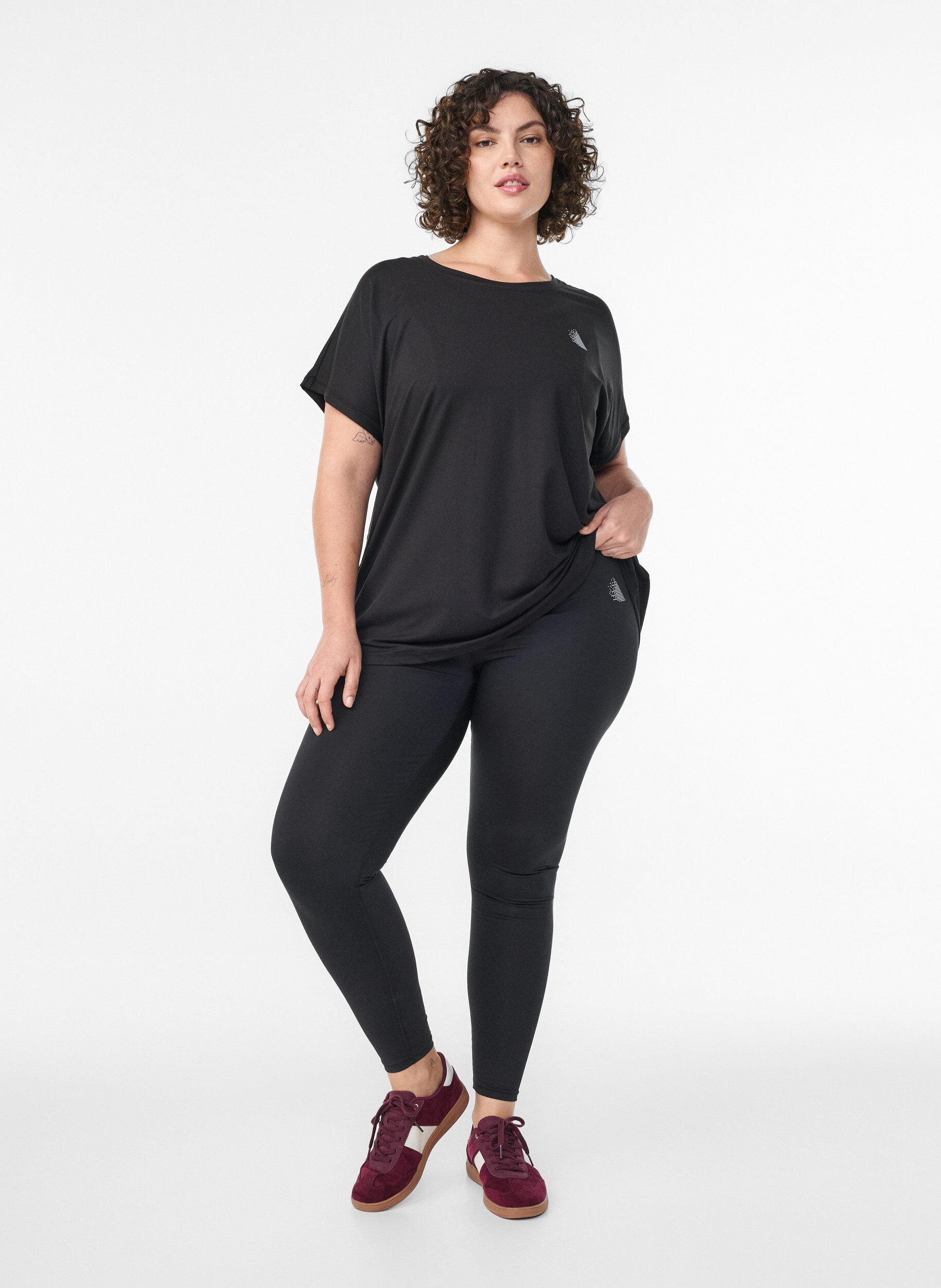 Zizzi Legging sport basic cropped, Noir, Model image number 1