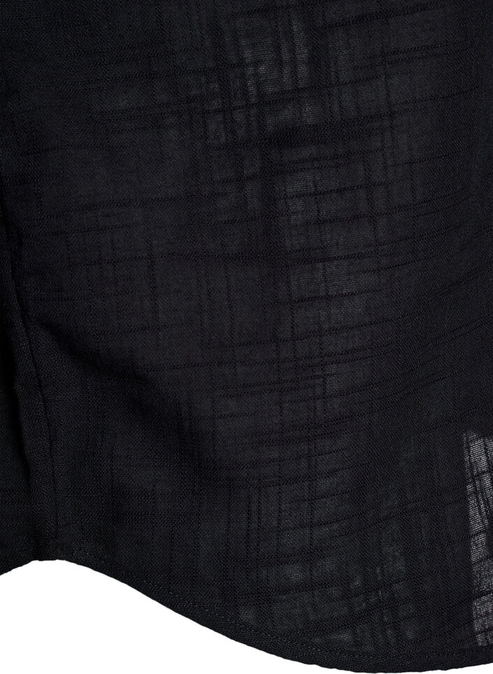 Chemisier ample avec manches &eacute;bouriff&eacute;es, Noir, Packshot image number 3