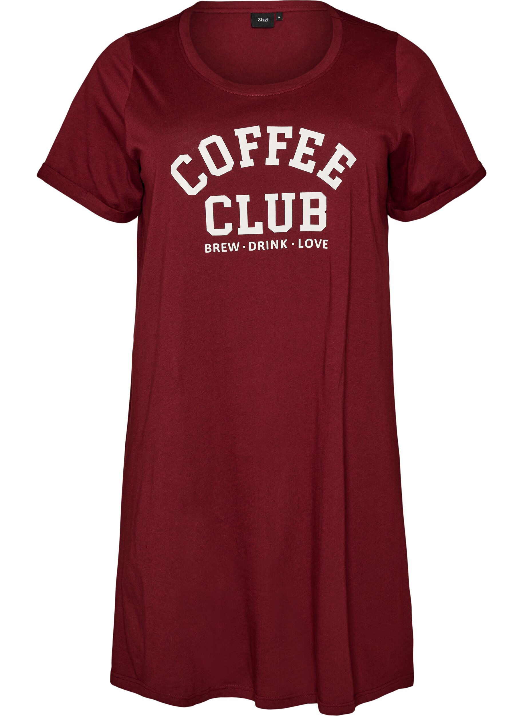 Chemise de nuit &agrave; manches courtes en coton biologique