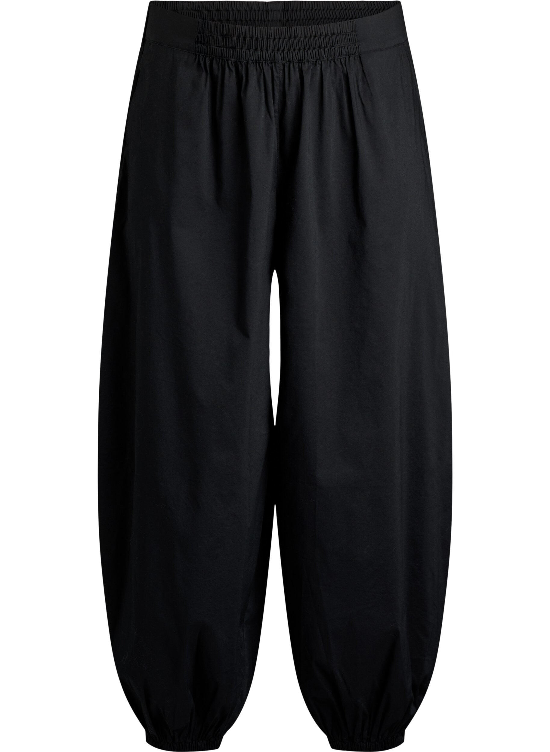 ZizziPantalon ballon avec poches et ceinture &eacute;lastique, Noir, Packshot image number 0