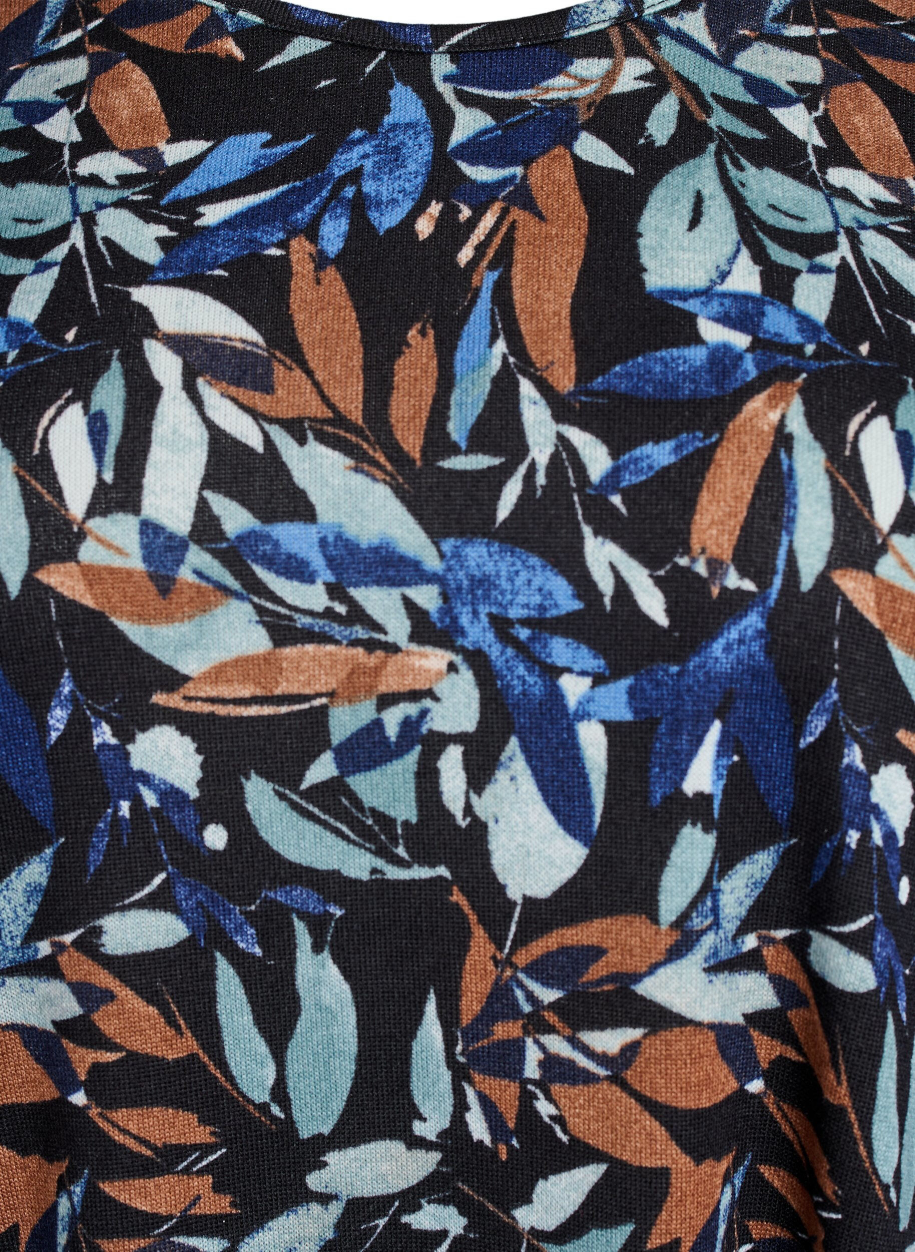 ZizziChemisier &agrave; motifs &agrave; manches longues, Bleu, Packshot image number 2
