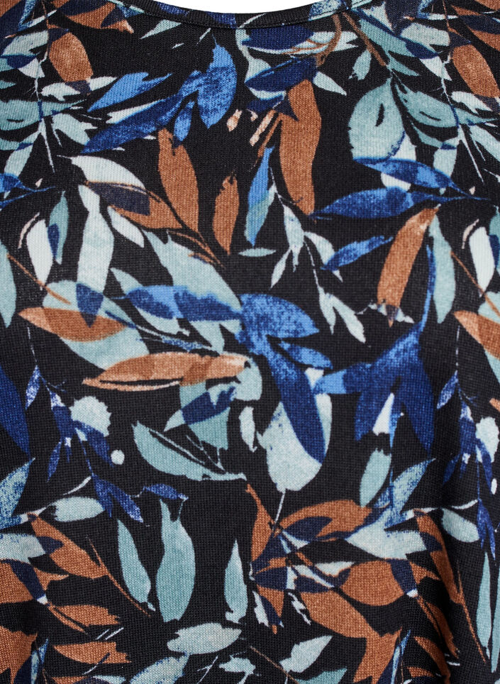 Chemisier &agrave; motifs &agrave; manches longues, Bleu, Packshot image number 2