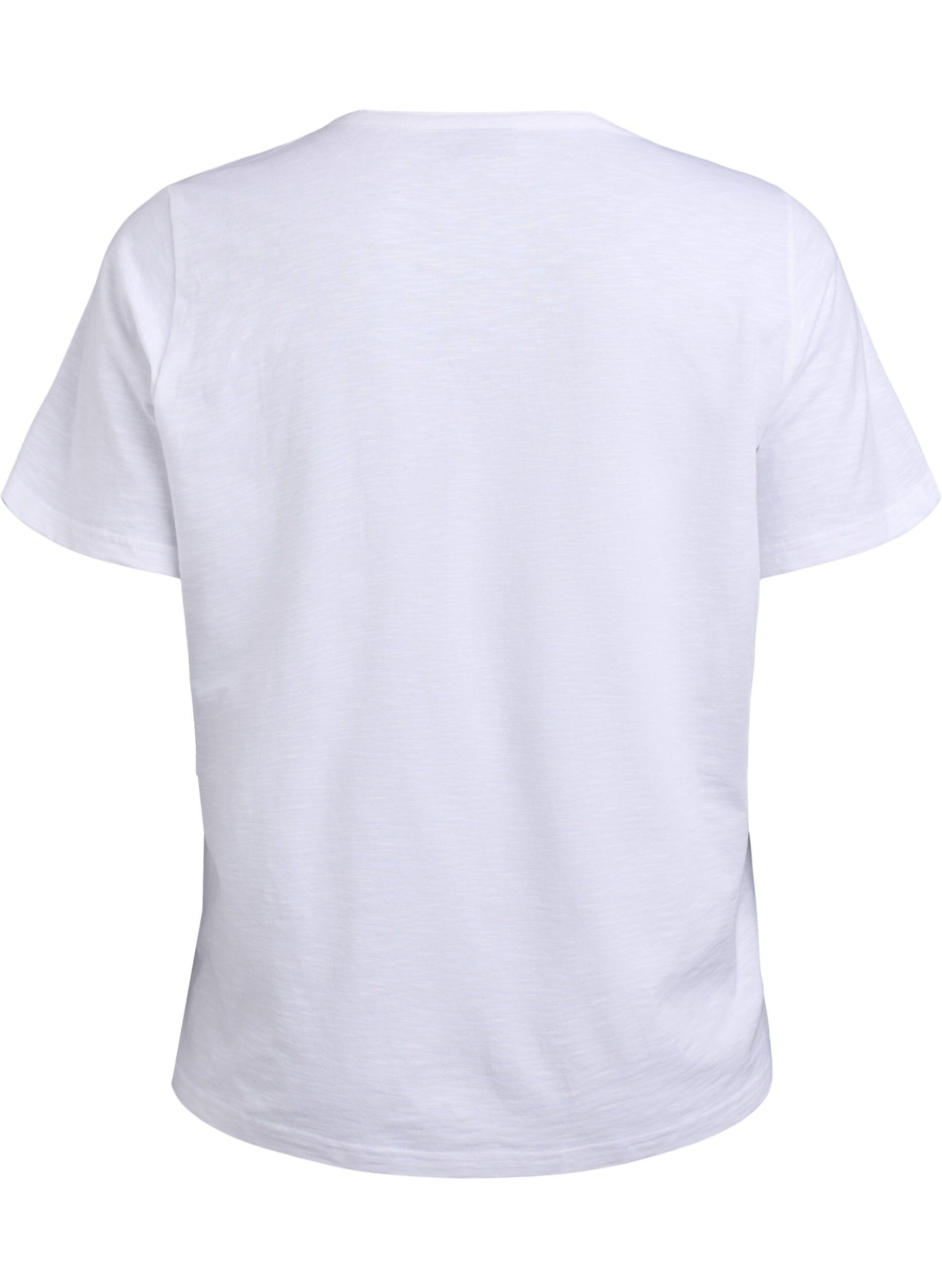 Zizzi T-shirt dot&eacute; de boutons, Blanc, Packshot image number 1