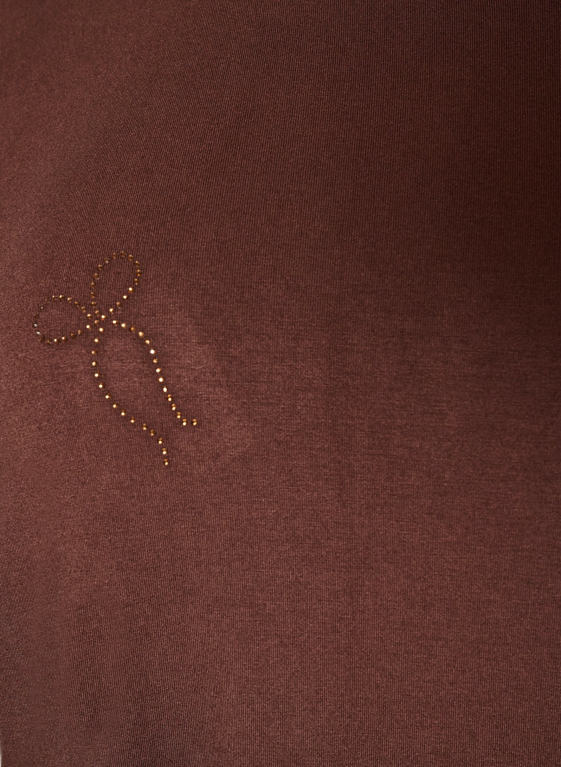 ZizziT-shirt en viscose avec strass, Marron, Packshot image number 2