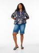 Blouse imprim&eacute;e &agrave; manches 1/2, Bleu, Model image number 1