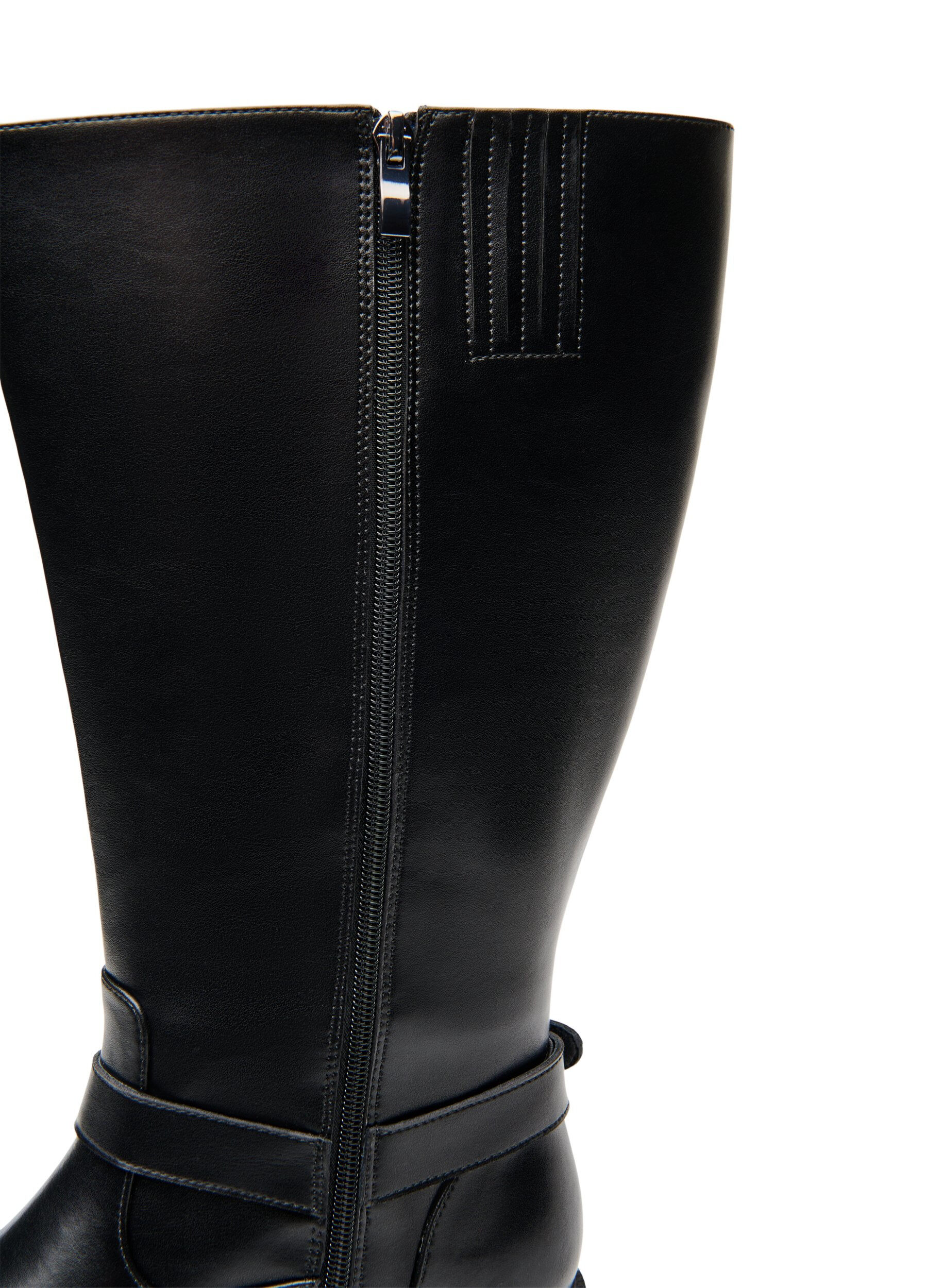 ZizziBotte haute en cuir avec boucles d&eacute;coratives, Noir, Packshot image number 3