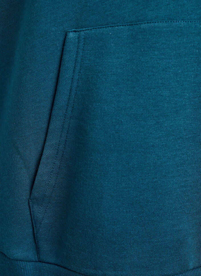 Sweat &agrave; capuche avec motif brod&eacute; devant, Vert, Packshot