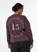 Sweatshirt avec d&eacute;tail statement, Marron, Model image number 0