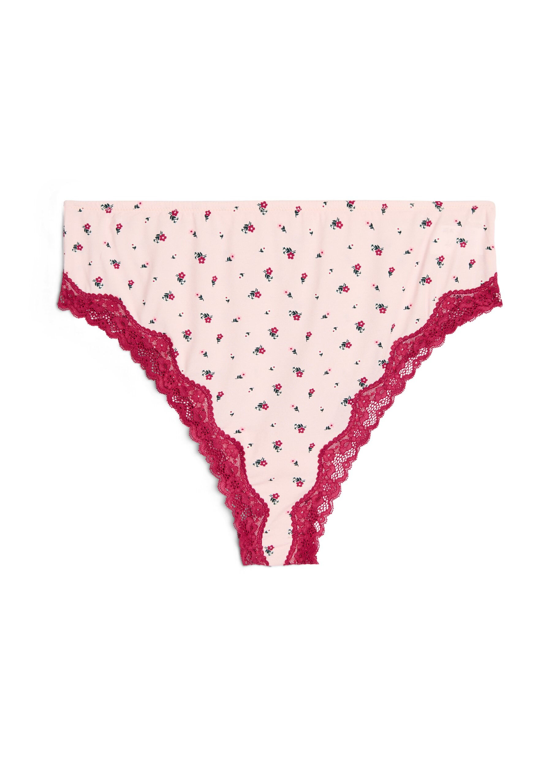 ZizziCulotte br&eacute;silienne avec imprim&eacute; floral et dentelle, Rose, Packshot image number 0